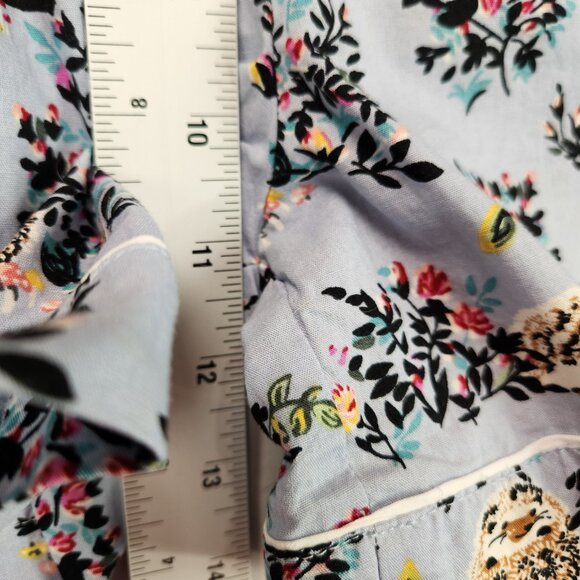 Vera Bradley Blue Hedgehog Pajama Shorts Set Women's XL Short Sleeve Button Up - Picture 11 of 14
